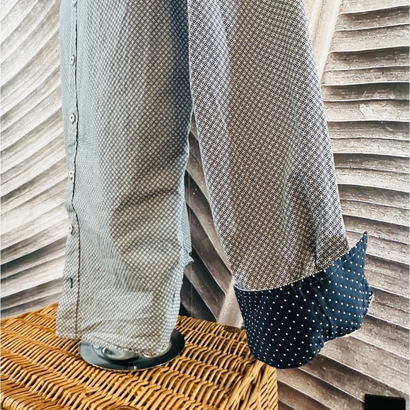 Nick Graham L Everywhere Dress Casual Shirt Button Up Contrasting Cuffs Pattern - Picture 3 of 12